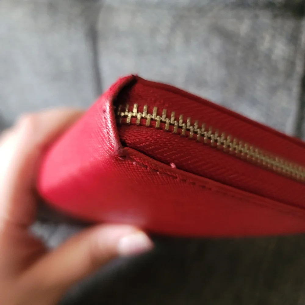 Michael Kors Jet Set Travel Continental Red Leather Wallet